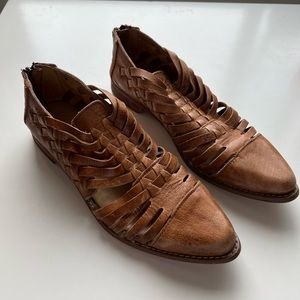 Handmade Bed Stu Leather Huaraches Sandals with Heel Zipper